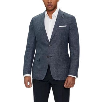 HUGO BOSS Heren, Jassen, Blauw, Maat: XL Linnen