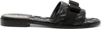 Ferragamo Black Slip On Sandals