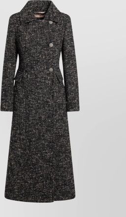 Max Mara boucle fabric belted double-breasted coat