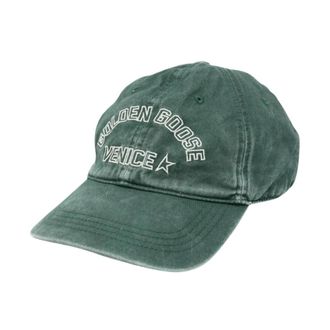 Golden Goose Venice Geborduurde Baseball Cap - Heren - Petten - Groen - ONE Size - Katoen - Accessoires
