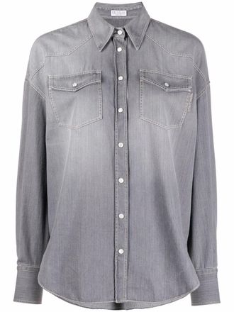 Brunello Cucinelli Denim blouse - Grijs