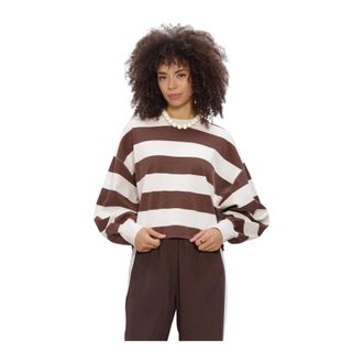 Catwalk Junkie Tops, Dames, Bruin, XL, Katoen, Oversized Gestreept Lang Zonder Mouwen