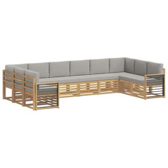 vidaXL Conjunto De Sof&aacute;s De Exterior 10 Uds. Blanco Y Gris Claro Vidaxl