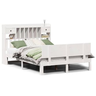 Berkfield Home Bookcase Bed without Mattress White 160x200cm Solid Wood Pine | Size: 160x200 cm