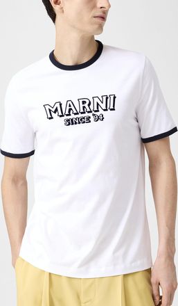 Marni Mens Velvet logo ringer T-shirt