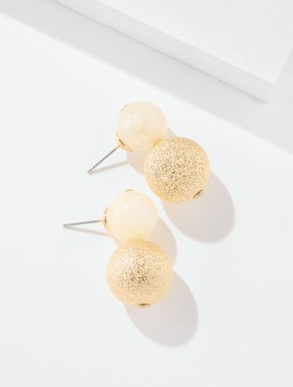 Talbots Lollipop Ivory Bead Drop Earrings - Ivory/Gold - 001 Talbots