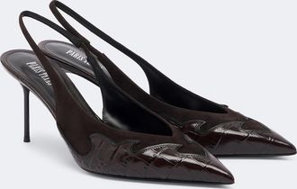 PARIS TEXAS Lidia Queen of Hearts leather slingback pumps