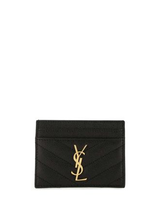 Saint Laurent logo card holder - Black