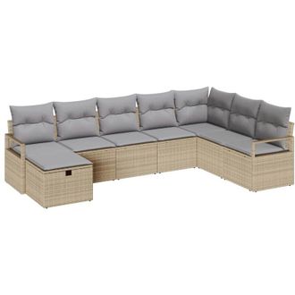 vidaXL Sofa Set with Cushion 6 pcs Poly Rattan vidaXL