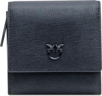 Pinko Zwarte leren portemonnee met clipsluiting - Dames - Portefeuilles - Zwart - ONE Size - Accessoires