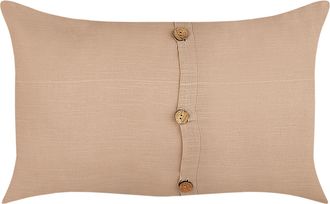 Beliani Beliani - Conjunto De 2 Cojines De Algod&oacute;n Blanco Fundas Extra&iacute;bles Con Botones Decorativos 30 X 50 Cm Beige Banori