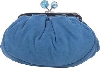 Max Mara Tassen, Dames, Blauw, ONE Size, Leer, Leren ballerina met gesp