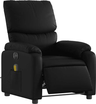 vidaXL Vidaxl - Sill&oacute;n De Masaje Reclinable El&eacute;ctrico Cuero Sint&eacute;tico Negro