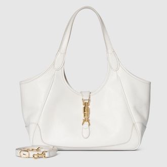 Gucci Mercato Small Tote Bag, White, Leather