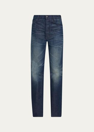 Tom Ford Low-Waist Stonewashed Denim Straight-Leg Boyfriend Pants