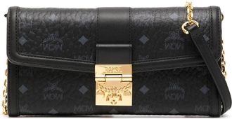 MCM large Tracy crossbody wallet - women - Leather/Canvas - One Size - Black