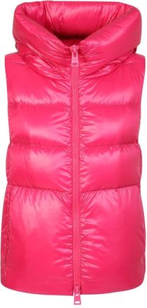 Herno Roze Gewatteerde Mouwloze Jas - Dames - Bodywarmers - Roze - M - Polyester - Jassen