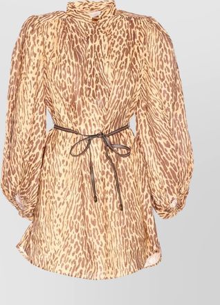 Zimmermann linen animal-print mini dress