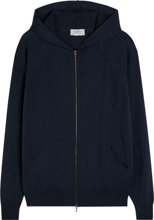 John Smedley Carty Hooded Zip-through Wool Jumper - Navy - XL