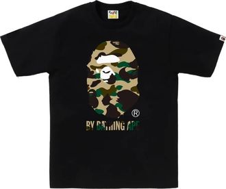 A Bathing Ape T-shirt con logo e stampa camouflage - Nero