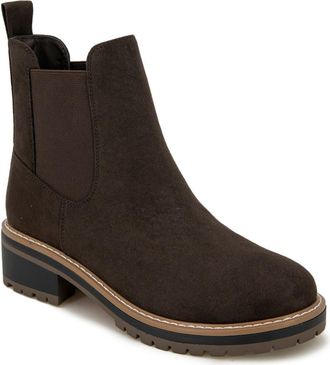 Kensie Khai Bootie in Brown Microfiber at Nordstrom Rack, Size 6.5