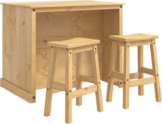 vidaXL Juego De Isla De Cocina 3 Uds. Cera De Miel 112 X 77 X 91,5 Cm Vidaxl