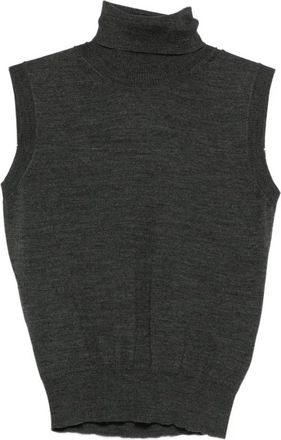 Goes Botanical Antracietgrijze Mouwloze Coltrui Sweater - Dames - Coltruien - Grijs - S - Truien & Vesten