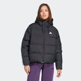 adidas Winterjacke ADIDAS SPORTSWEAR W ESS 3S P D HO, Damen, Gr. XL, schwarz, Obermaterial: 100% Polyamid. Wattierung: 80% Entendaune, 20% Federn, Jacken Win