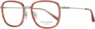 Ted Baker Accessoires, Heren, Bruin, ONE Size, Bruin Metaal Volledige rand Rechthoekige Brilmonturen