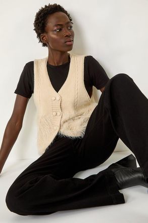 Roman Tassel Faux Fur Gilet