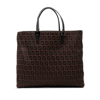 Fendi Pre-owned Womens Zucchino Canvas Tote - Dark Brown Textile - One Size