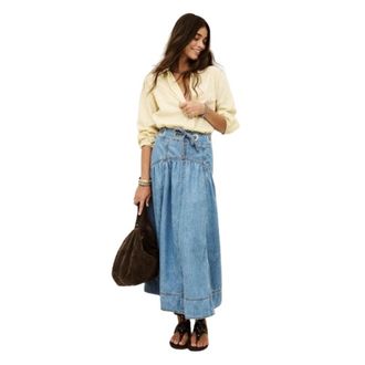 BA&SH Ba&Sh, Denim Skirts, female, Blue, Size: XL Denim Skirt