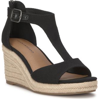 Lucky Brand Cyleste Platform Wedge Espadrille in Black at Nordstrom, Size 7.5