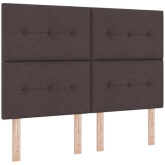 vidaXL Cama Tipo Box Spring Marr&oacute;n Oscuro 140 X 190 Cm Tela Vidaxl