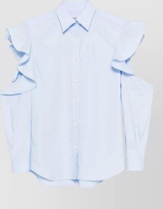 Moschino ruffled cutout shoulder shirt