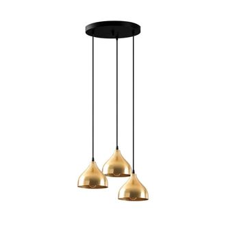 Wonderlamp L&aacute;mpara colgante sencillo n&oacute;rdico dorado de 3 luces