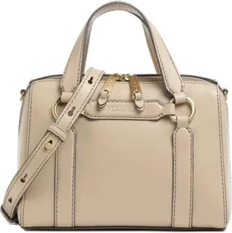 The Bridge Neutral Handbag W/Shoulder Structured Leather Handbag