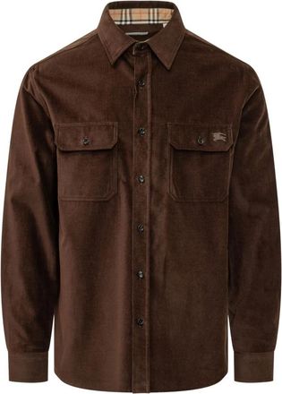 Burberry Lange Mouwen Shirt - Heren - Casual Overhemden - Bruin - M - Overhemden