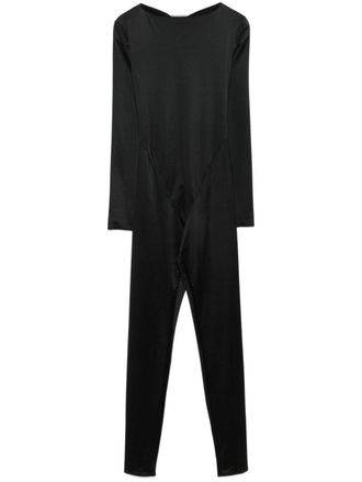 Maison Close French Kiss open-back long-sleeve jumpsuit - Black