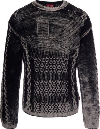 Diesel Cable Knit Cotton-Blend Pullover Sweater