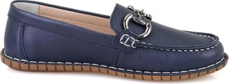 Desa Womens Suede Slip-Ons - Leather Lining, Synthetic Sole, Flat Heel | Dark Blue - 37