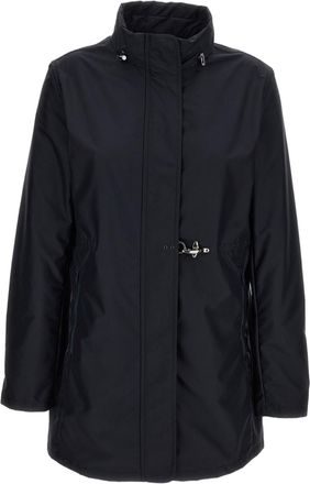 Fay Technical Poplin Virginia Overcoat with Adjustable Drawstring