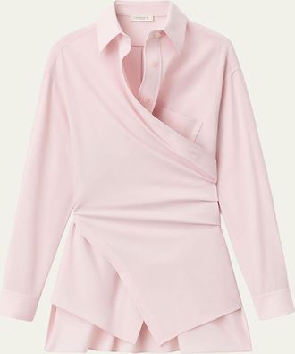 Lafayette 148 New York Convertible Wrap-Front Blouse