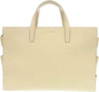 Loewe Ivory Leather Handbag Tote Bag (Pre-Owned)