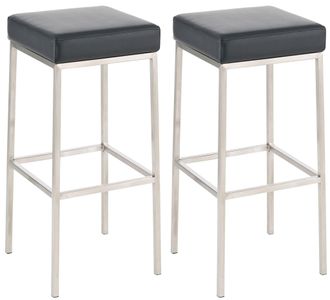 Clp Clp - Set De 2 Taburetes Montreal Altura 80 Cm Acero Inoxidable Negro
