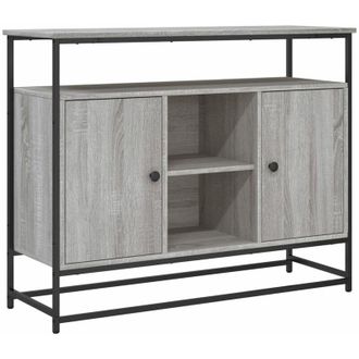 vidaXL Aparador De Madera De Ingenier&iacute;a Gris Sonoma 100x35x80 Cm Vidaxl