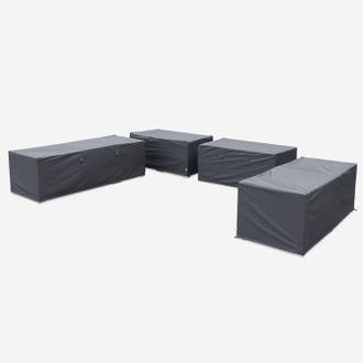 Sweeek Sweeek - Funda Protectora Para Muebles De Jard&iacute;n Para Tripoli Y Verona, Tripoli / Verona, Gris Oscuro, 223x83x66 Cm