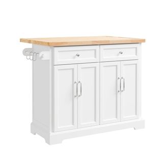 SoBuy Sobuy Carro De Cocina Blanco Con 2 Cajones Carro De Cocina Plegable Con Gran Capacidad De Almacenamiento Carro De Cocina Blanco Mdf Para Cocinas Peque