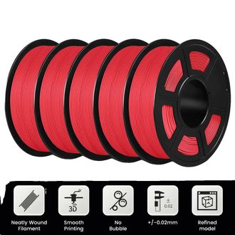 OEM Filamento Pla, Ecol&oacute;gico, De Alta Compatibilidad, Rojo Mate, 5 Rollos