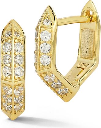 Glaze Jewelry Pav&eacute; Hexagon Hoop Earrings in Gold at Nordstrom Rack